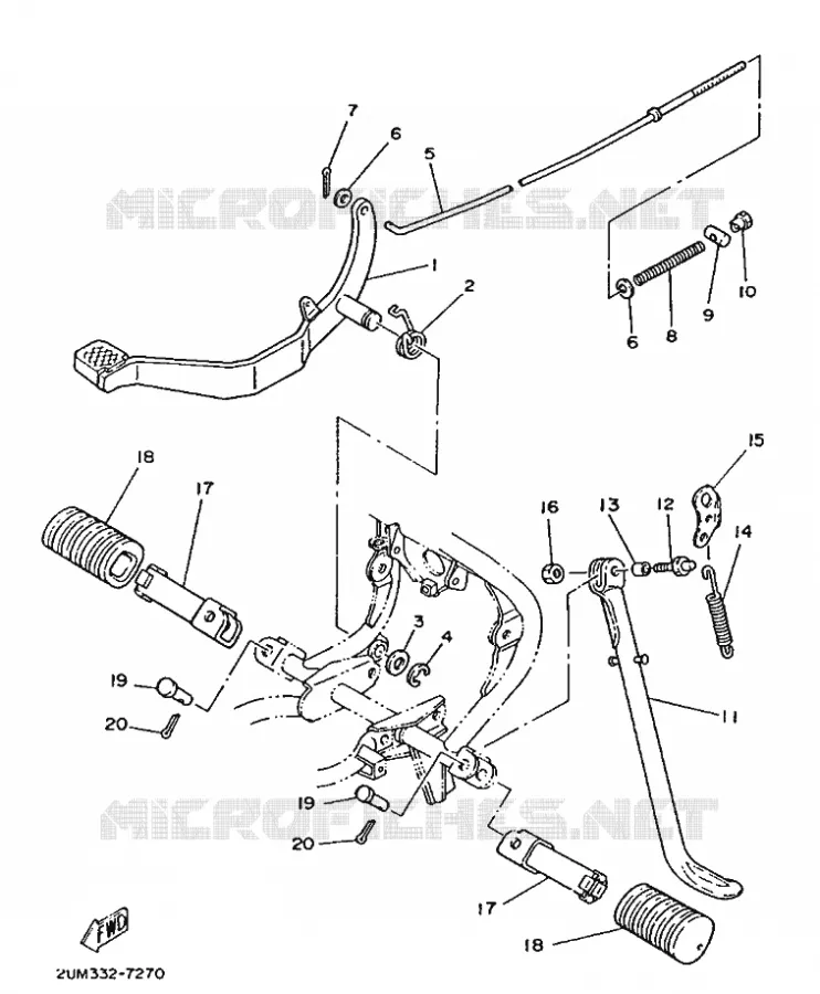 STAND / FOOTREST Yamaha MOTO 50 1987 DT  DT50M