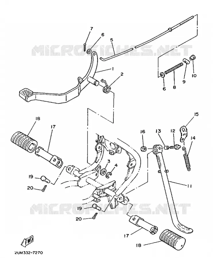 STAND / FOOTREST Yamaha MOTO 50 1987 DT  DT50M
