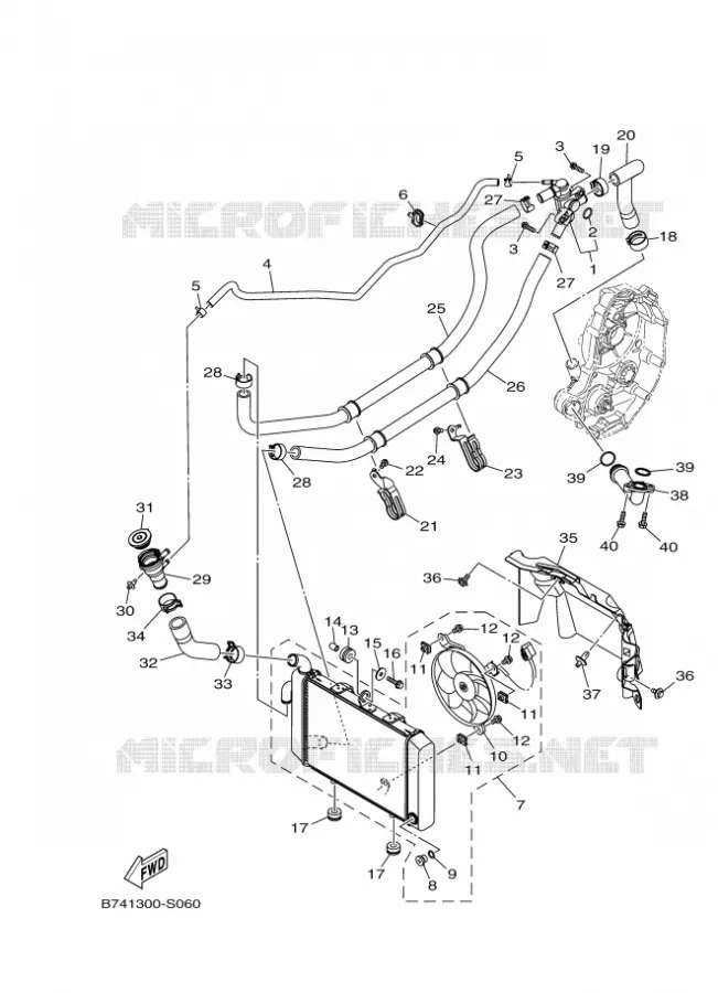 RADIATOR / HOSES Yamaha SCOOTER 300 2017 XMAX  CZD300-A