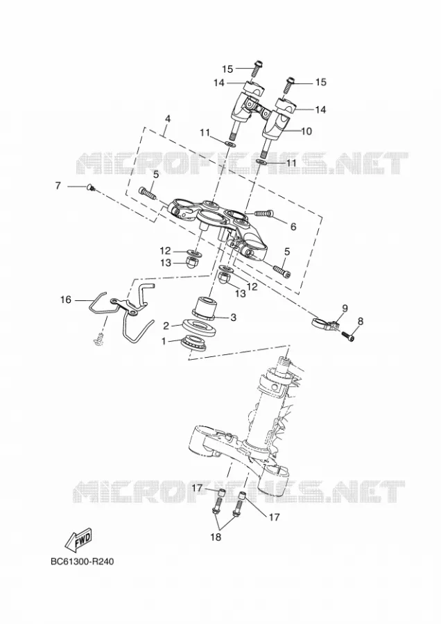 STEERING Yamaha MOTO 700 2017 TRACER  MTT690P-AB