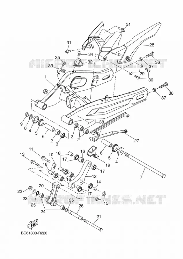 SWINGARM Yamaha MOTO 700 2017 TRACER  MTT690P-AB