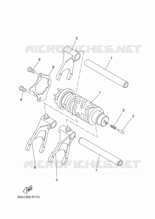 GEAR SHIFT SELECTOR DRUM / FORKS Yamaha MOTO 700 2017 TRACER  MTT690P-AB