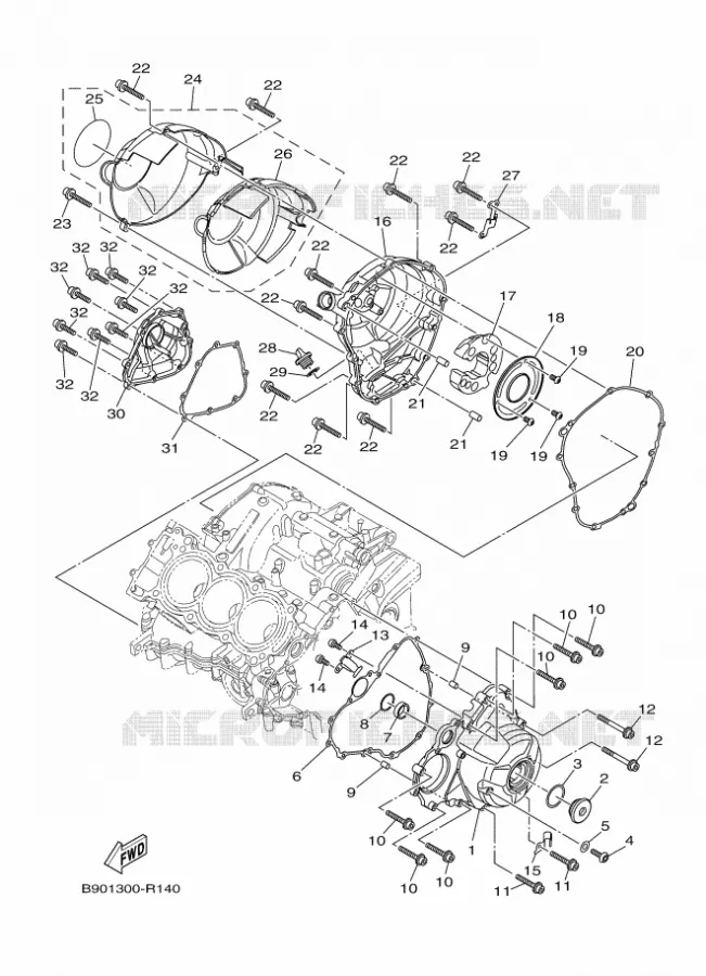 COVER - ENGINE 1 Yamaha MOTO 900 2017 XSR  MTM850