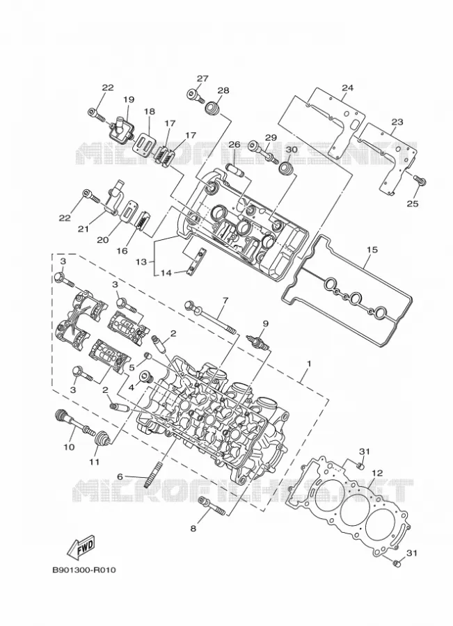 CYLINDER HEAD  Yamaha MOTO 900 2017 XSR  MTM850