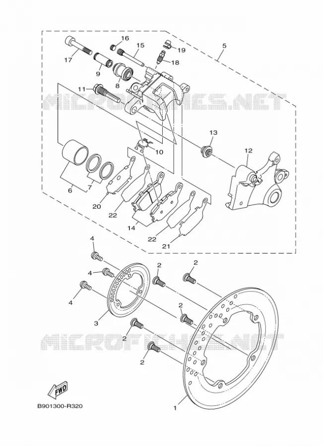 REAR BRAKE CALIPER Yamaha MOTO 900 2017 XSR  MTM850