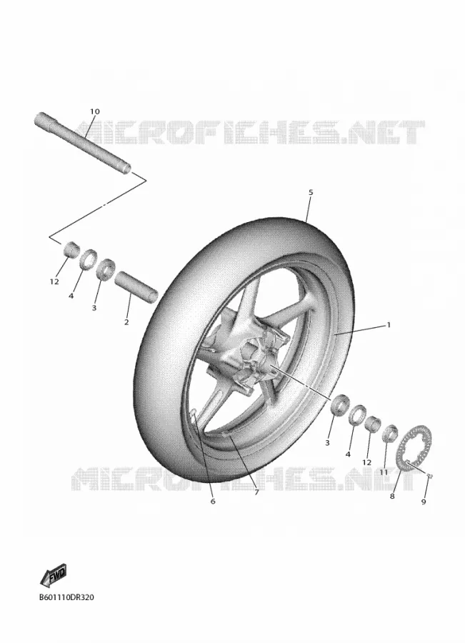 FRONT WHEEL Yamaha MOTO 600 2017 R6  YZF600