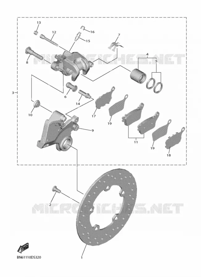 REAR BRAKE CALIPER Yamaha MOTO 600 2017 R6  YZF600