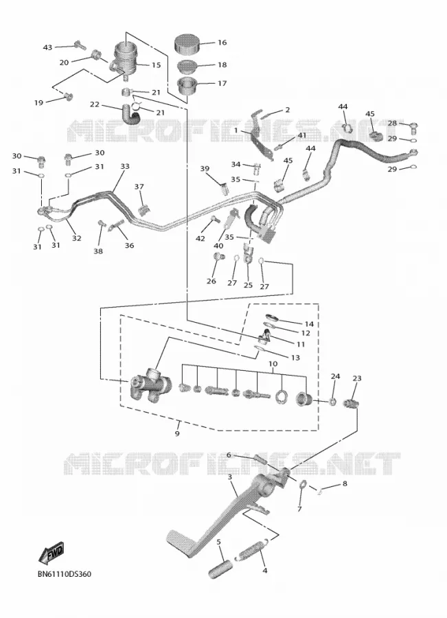 REAR BRAKE MASTER CYLINDER Yamaha MOTO 600 2017 R6  YZF600