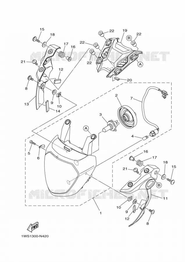 HEADLIGHT Yamaha MOTO 700 2016 MT  MT07A