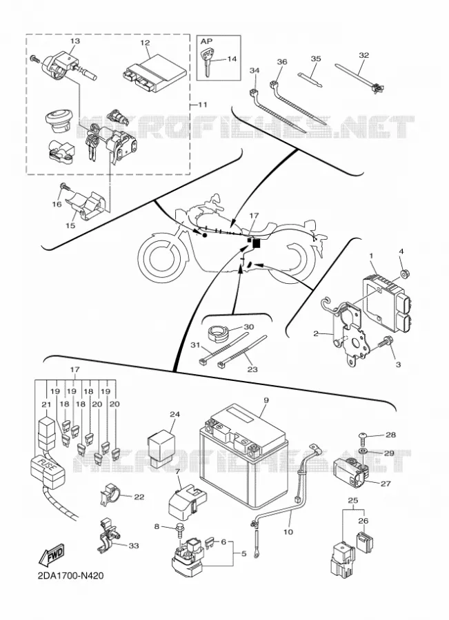 ELECTRICAL 2 Yamaha MOTO 950 2014 BOLT  XVS950CUXV950R