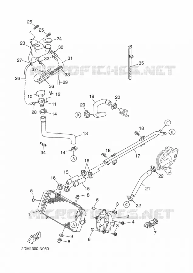 RADIATOR / HOSES Yamaha SCOOTER 125 2016 XMAX  YP125RA
