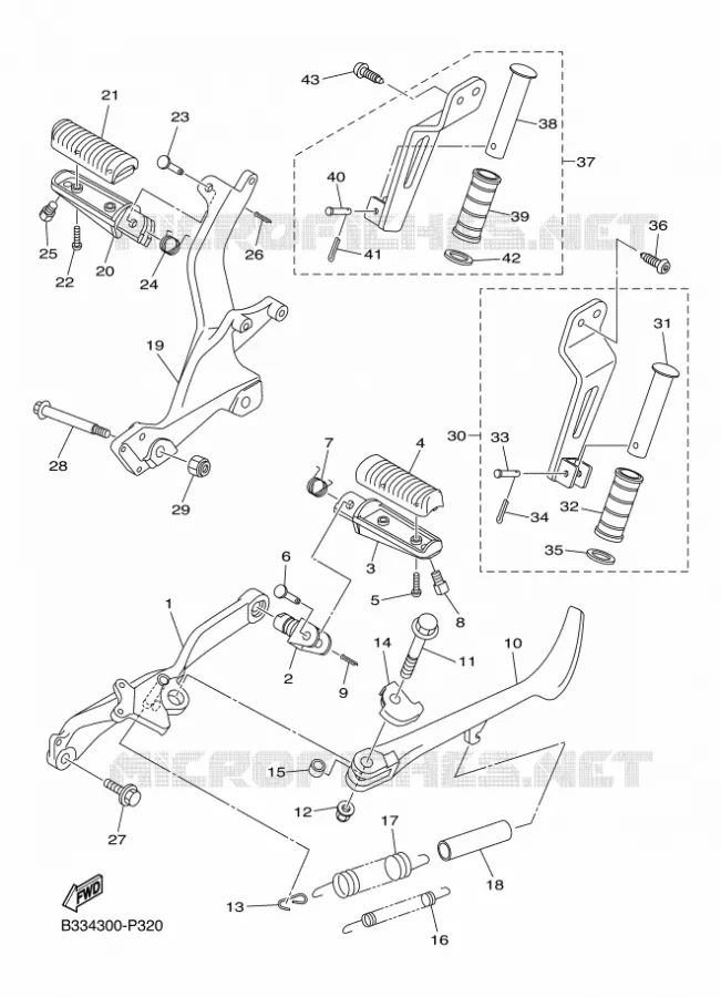 STAND / FOOTREST Yamaha MOTO 950 2016 XV  XVS950CR