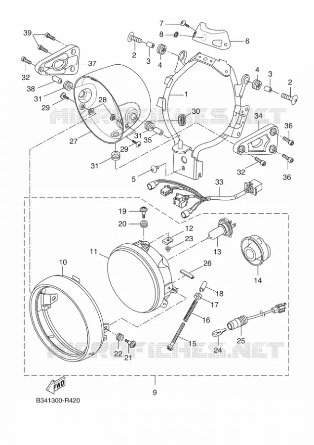 HEADLIGHT Yamaha MOTO 700 2016 XSR  MTM690-U