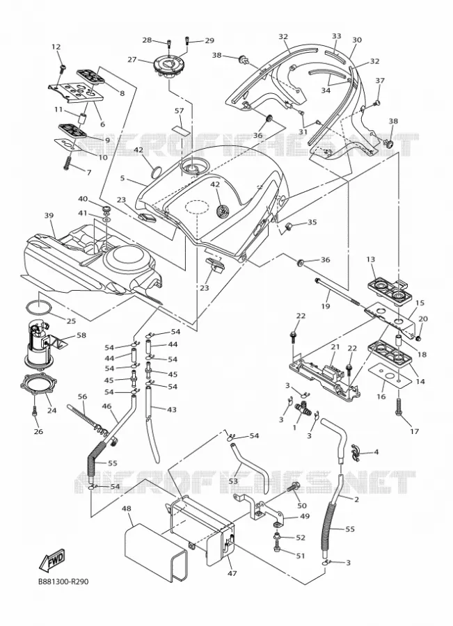 FUEL TANK Yamaha MOTO 1300 2016 FJR  FJR1300-AE