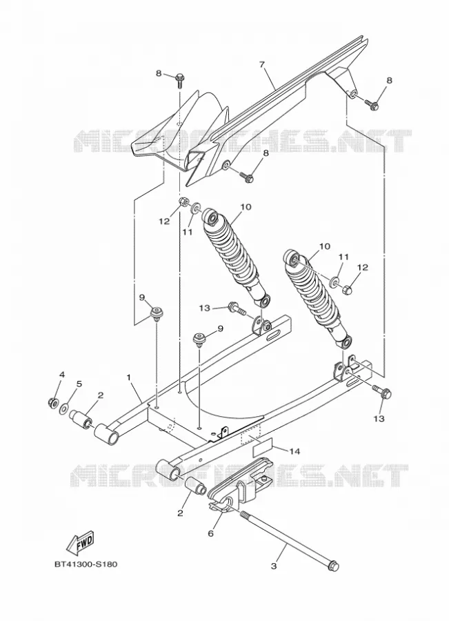 SWINGARM / SHOCK ABSORBER Yamaha MOTO 125 2017 YS  YS125-5C