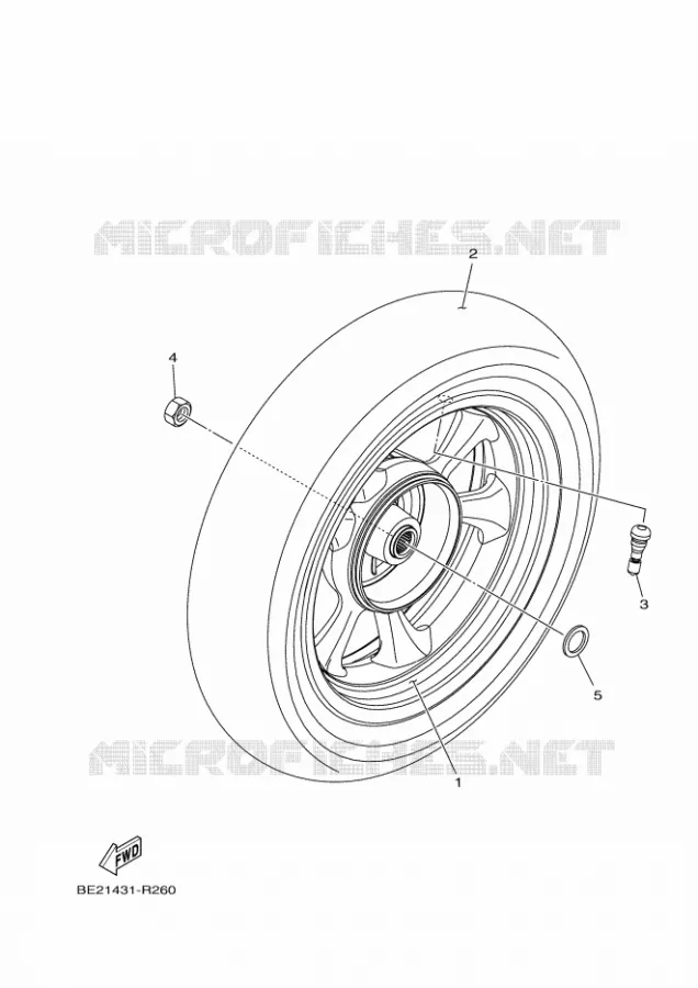 REAR WHEEL Yamaha SCOOTER 125 2017 TRICITY  MWS125-C