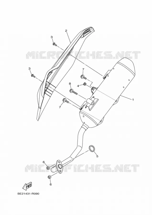 EXHAUST Yamaha SCOOTER 125 2017 TRICITY  MWS125-C