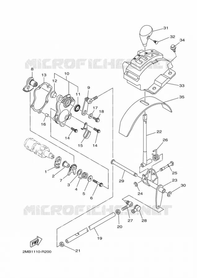 GEAR SHIFT SHAFT / LEVER Yamaha SIDE BY SIDE 700 2017 WOLVERINE  YXE700E