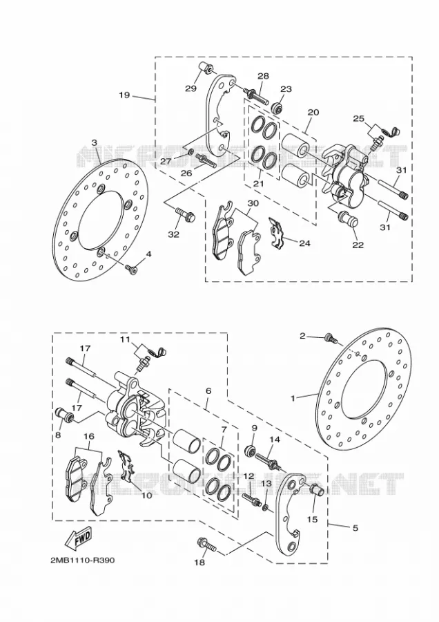 REAR BRAKE CALIPER Yamaha SIDE BY SIDE 700 2017 WOLVERINE  YXE700E