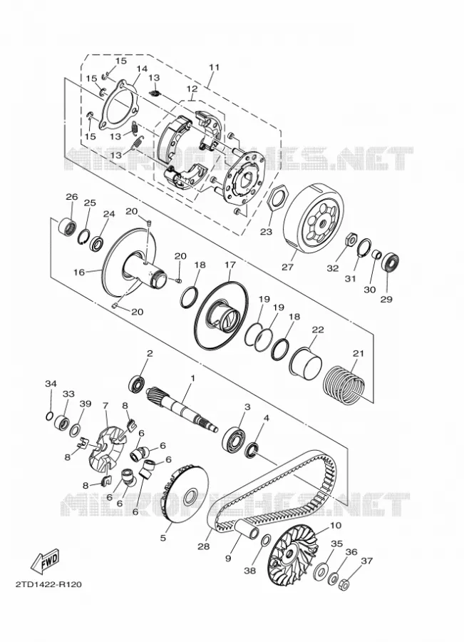STARTER CLUTCH Yamaha SCOOTER 125 2017 FLIPPER  LTS125-C