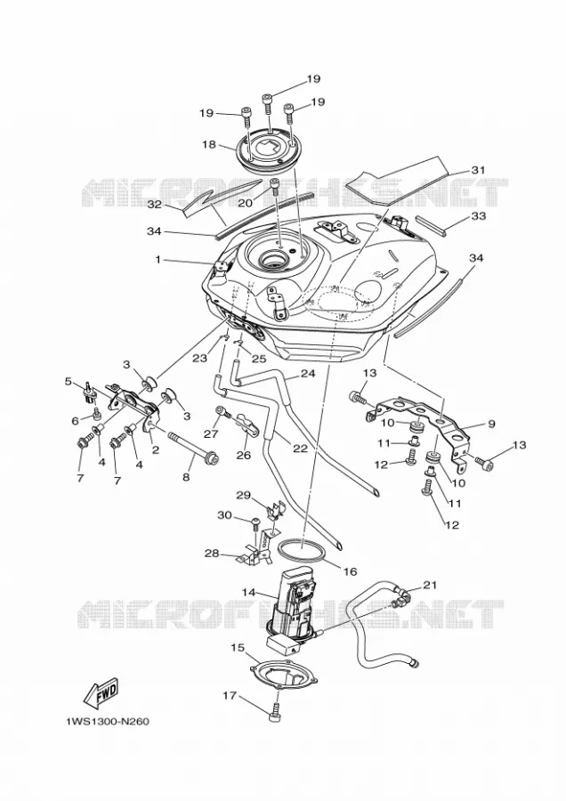 FUEL TANK Yamaha MOTO 700 2016 MT  MT07A