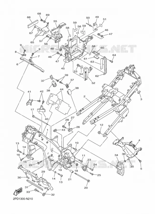 FRAME Yamaha MOTO 1300 2016 FJR  FJR 1300-AE