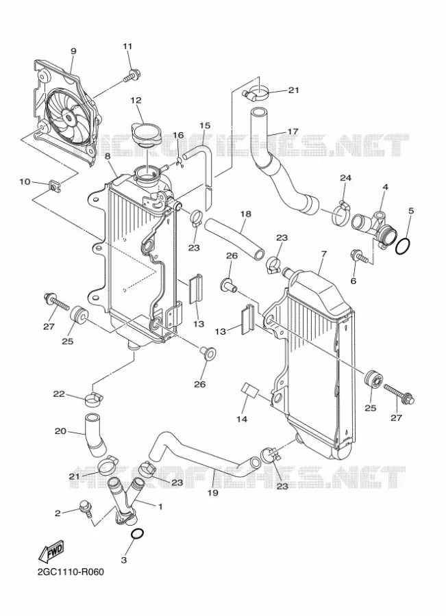 RADIATOR / HOSES Yamaha MOTO 450 2018 WRF  WR450F