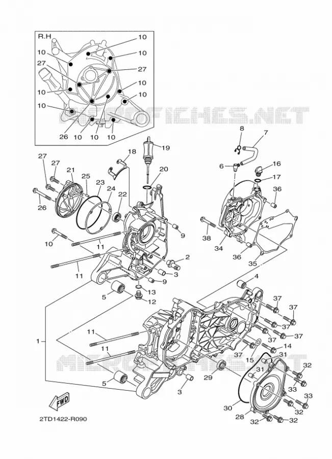 CRANKCASE Yamaha SCOOTER 125 2017 DELIGHT  LTS125-C