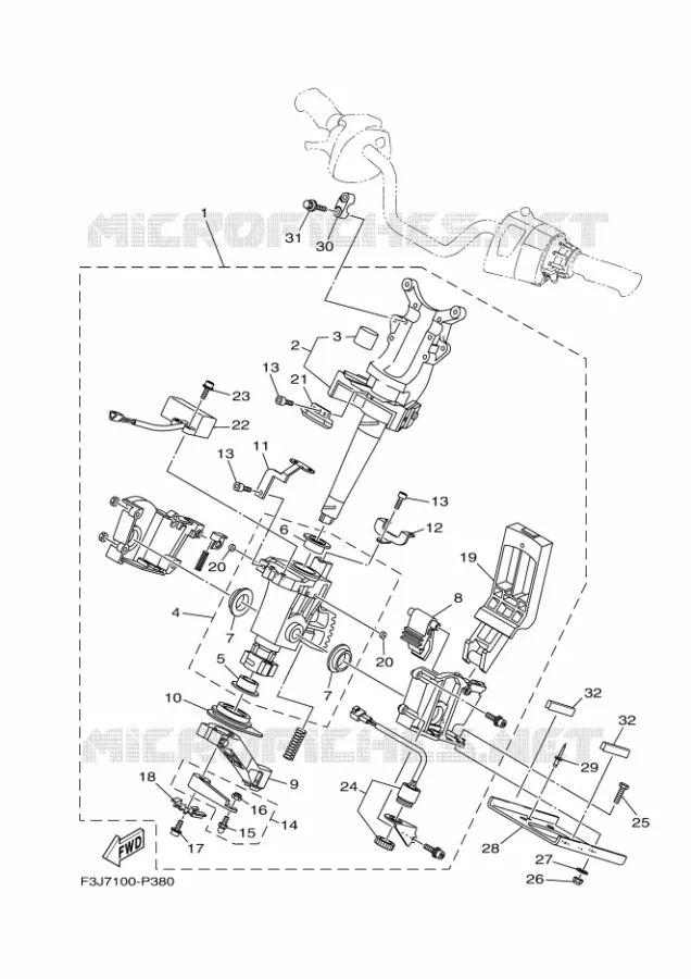 STEERING 2 Yamaha WAVERUNNER 1800 2016 FX CRUISER  FB1800A-R