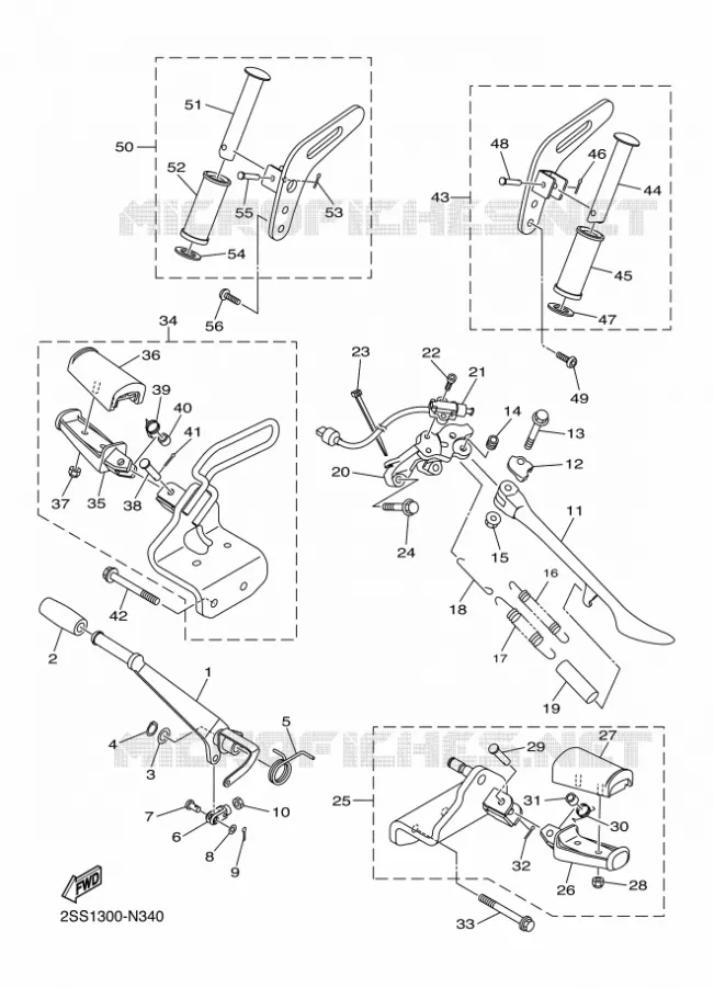 STAND / FOOTREST Yamaha MOTO 1300 2014 XVS  XVS1300CU