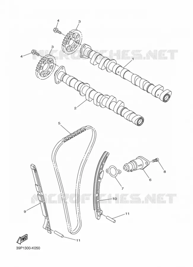 CAMSHAFT / TIMING CHAIN Yamaha MOTO 800 2014 FZ8  FZ8-N