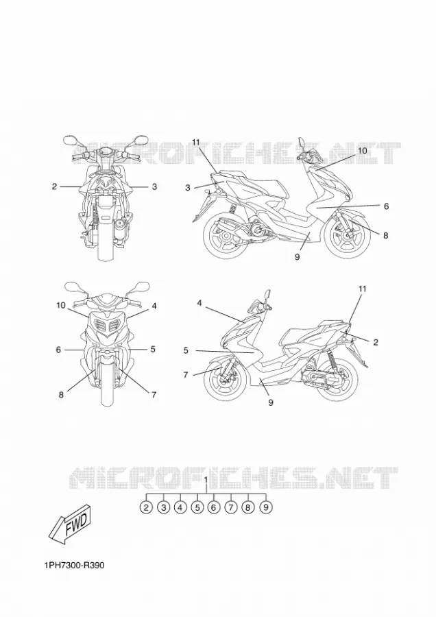 STICKER Yamaha SCOOTER 50 2016 AEROX  NS50