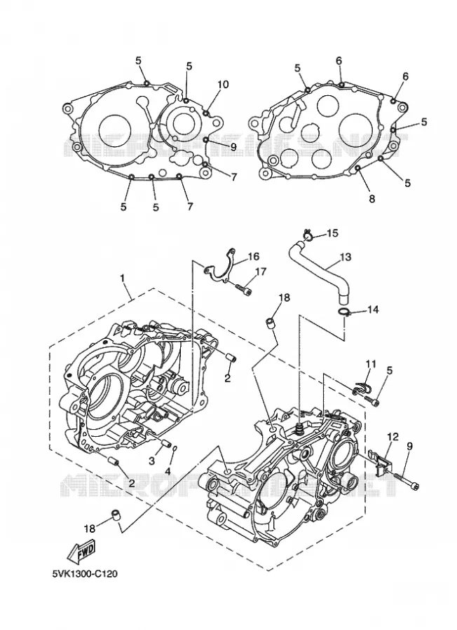 CRANKCASE Yamaha MOTO 660 2010 XTX  XT660X