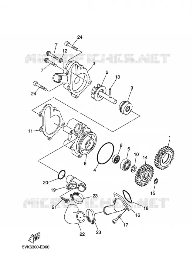 WATERPUMP / HOSES Yamaha MOTO 660 2010 XTR  XT660R