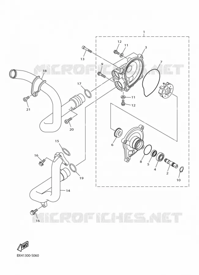 WATERPUMP / HOSES Yamaha MOTO 1000 2018 R1M  YZF-R1M