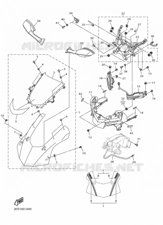 COWLING 1 Yamaha MOTO 1000 2018 R1M  YZF-R1M