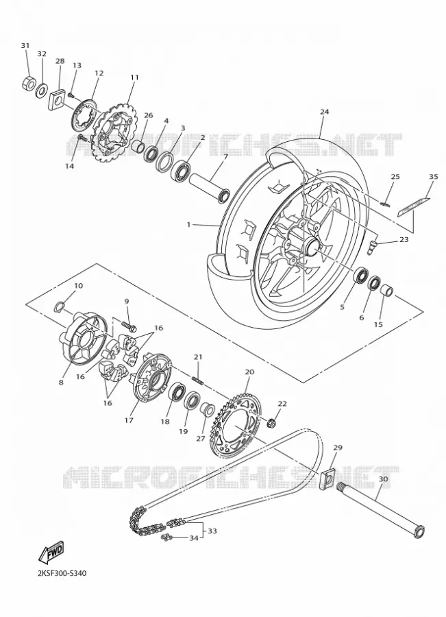 REAR WHEEL Yamaha MOTO 1000 2018 R1M  YZF-R1M