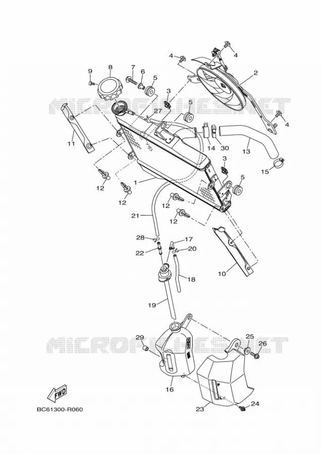RADIATOR / HOSES Yamaha MOTO 700 2018 TRACER  MTT690-A