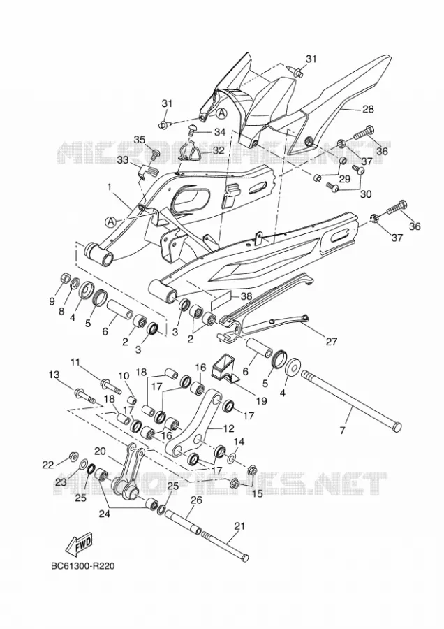 SWINGARM Yamaha MOTO 700 2018 TRACER  MTT690-A