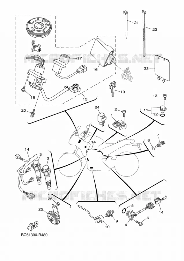 ELECTRICAL 2 Yamaha MOTO 700 2018 TRACER  MTT690-A