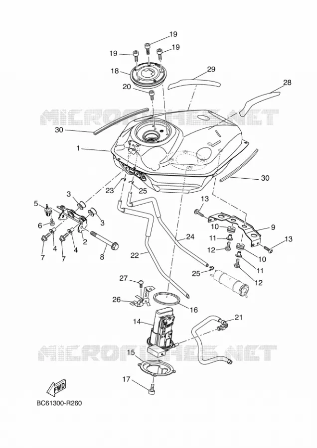 FUEL TANK Yamaha MOTO 700 2018 TRACER  MTT690-A