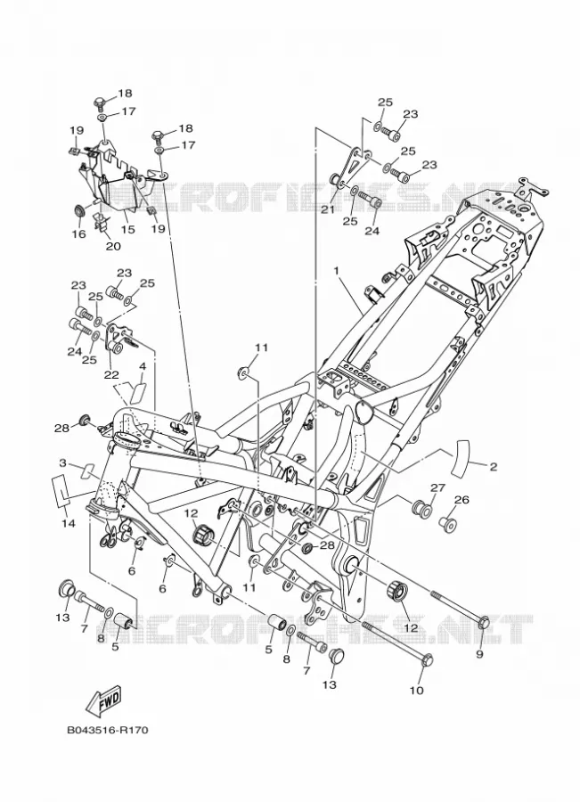 FRAME Yamaha MOTO 250 2018 MT  MTN250-A