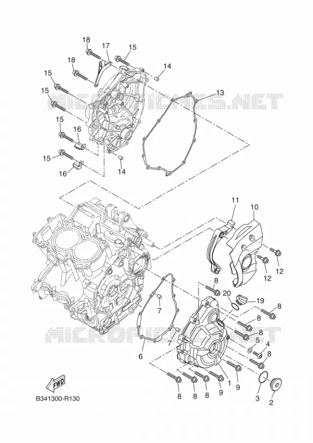 COVER - ENGINE 1 Yamaha MOTO 700 2018 XSR  MTM690
