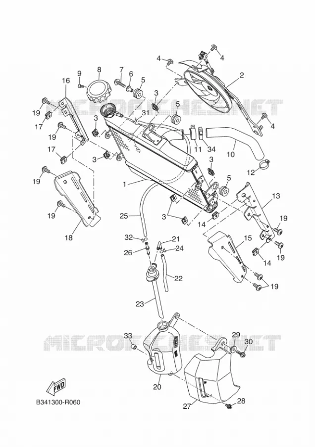 RADIATOR / HOSES Yamaha MOTO 700 2018 XSR  MTM690