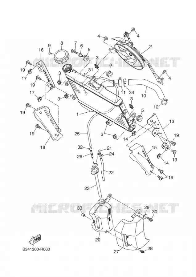RADIATOR / HOSES Yamaha MOTO 700 2018 XSR 35KW  MTM690-U