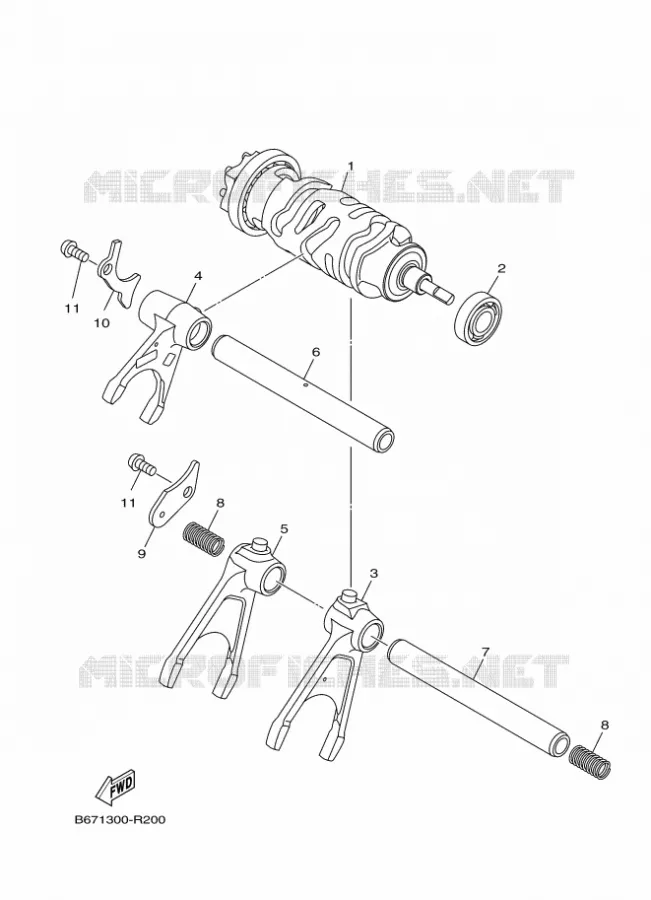 GEAR SHIFT SELECTOR DRUM / FORKS Yamaha MOTO 1000 2018 MT  MTN1000