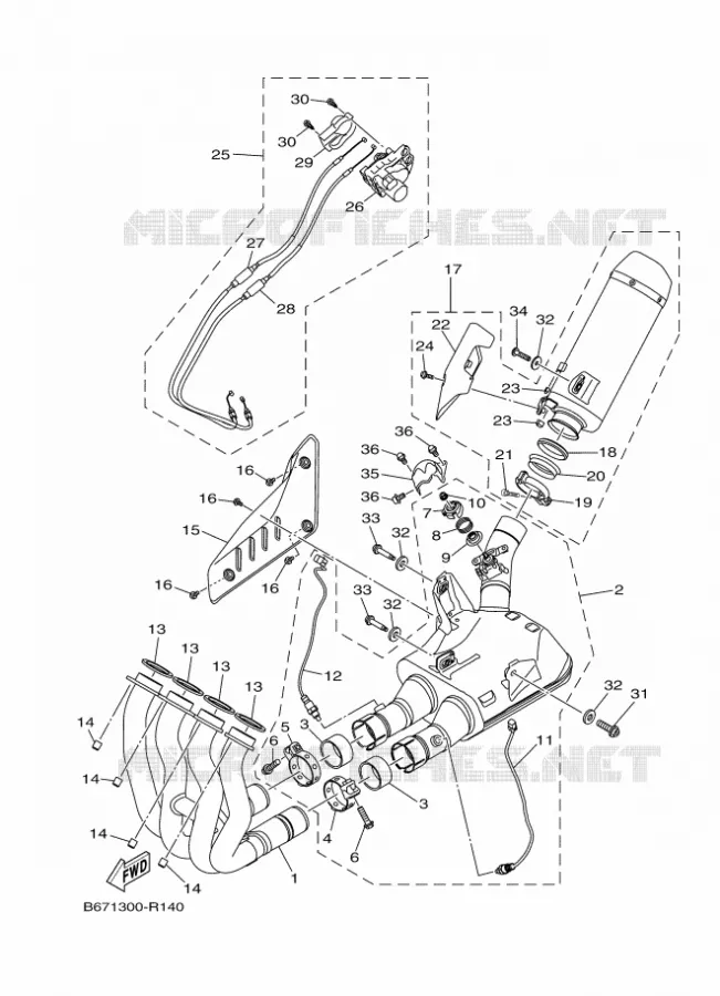 EXHAUST Yamaha MOTO 1000 2018 MT  MTN1000