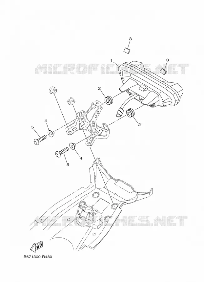TAIL LIGHT Yamaha MOTO 1000 2018 MT  MTN1000