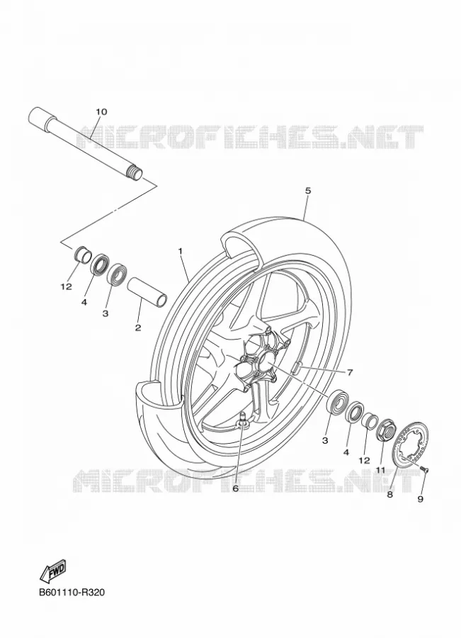 FRONT WHEEL Yamaha MOTO 1000 2018 MT  MTN1000