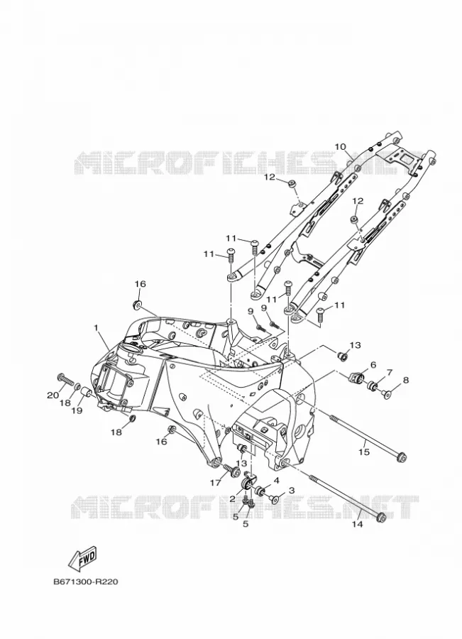 FRAME Yamaha MOTO 1000 2018 MT  MTN1000